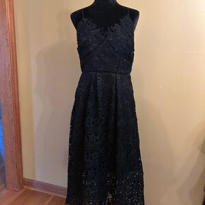 Anthro eri + ali black lace dress.